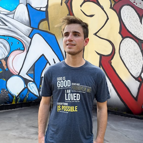 Unisex Vintage Navy Truths of the Gospel  Triblend Tee - Picture 3 of 3